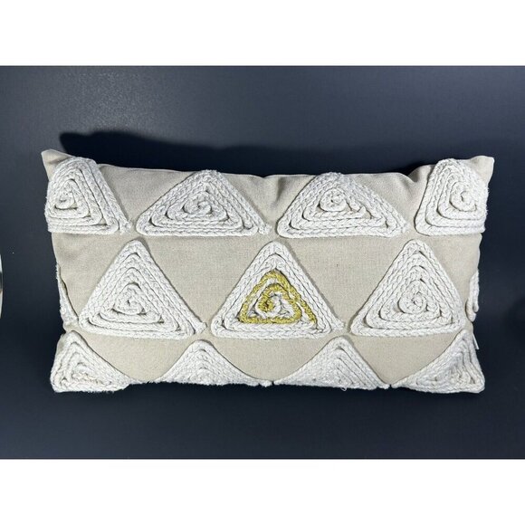 Urban Barn Throw Pillow Boho Natural Macrame - Picture 1 of 10